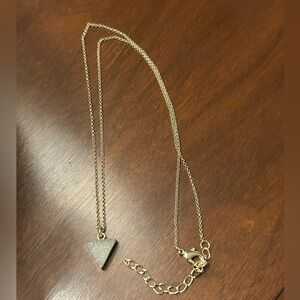 18” gold chain triangle drusy pendant